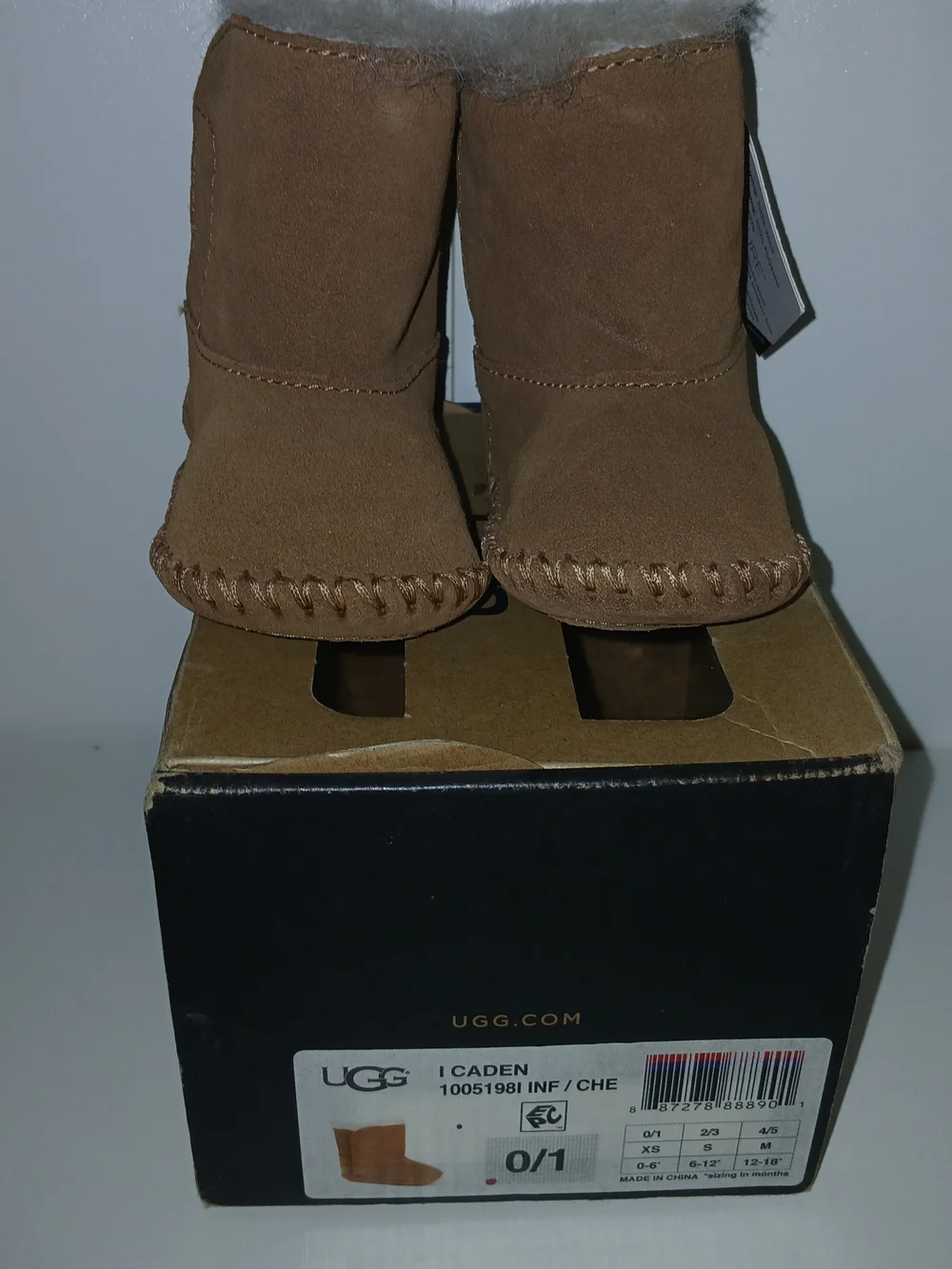UGG Kids Chestnut Suede Moccasin-Style Boot